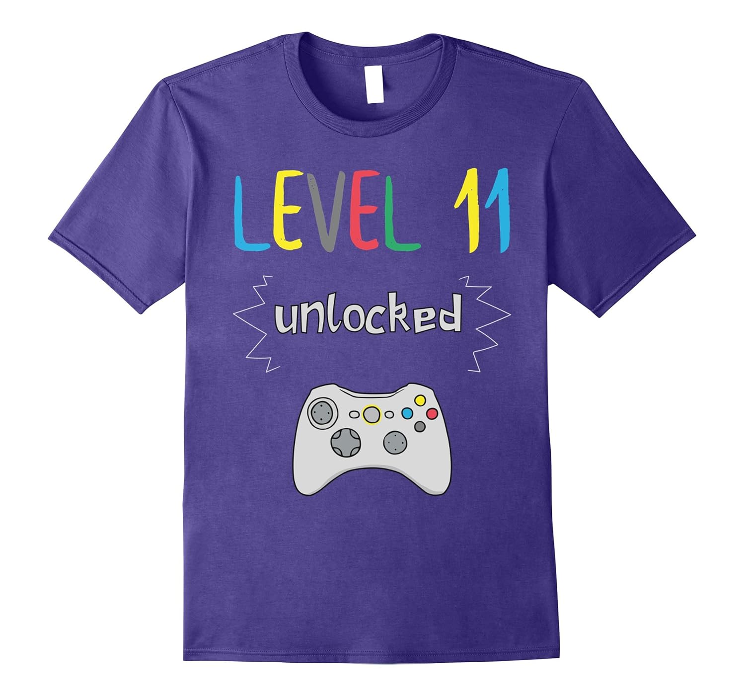 11th Birthday Shirt Gift 11 Year Old Level Up Gamer Tee-Rose