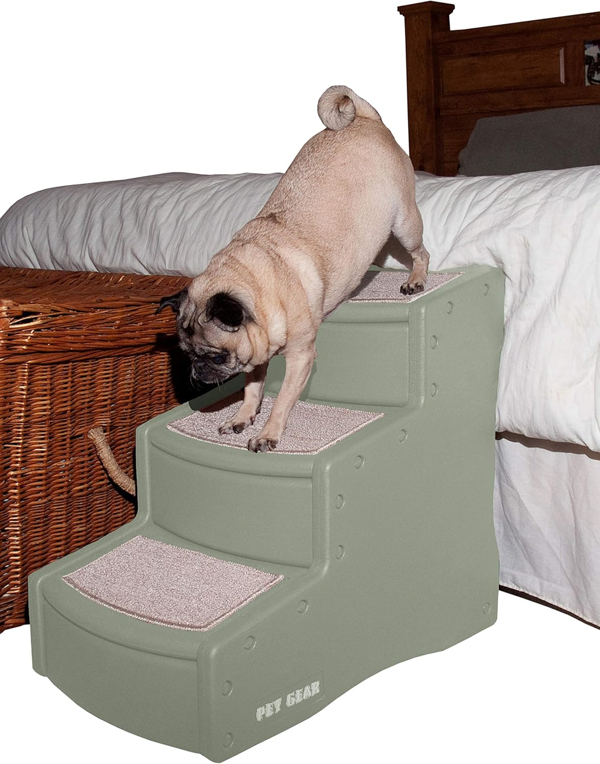 Pet Gear Easy Step III Pet Stairs, 3-step/for cats and dogs up to 150-pounds, Tan : Dog Steps For Suv : Pet Supplies
