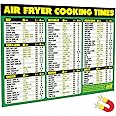 Air Fryer Cooking Times Magnetic Cheat Sheet - Extra Large Easy to Read 11” x 8.5” Airfryer Kitchen Accessory - Quick Referen
