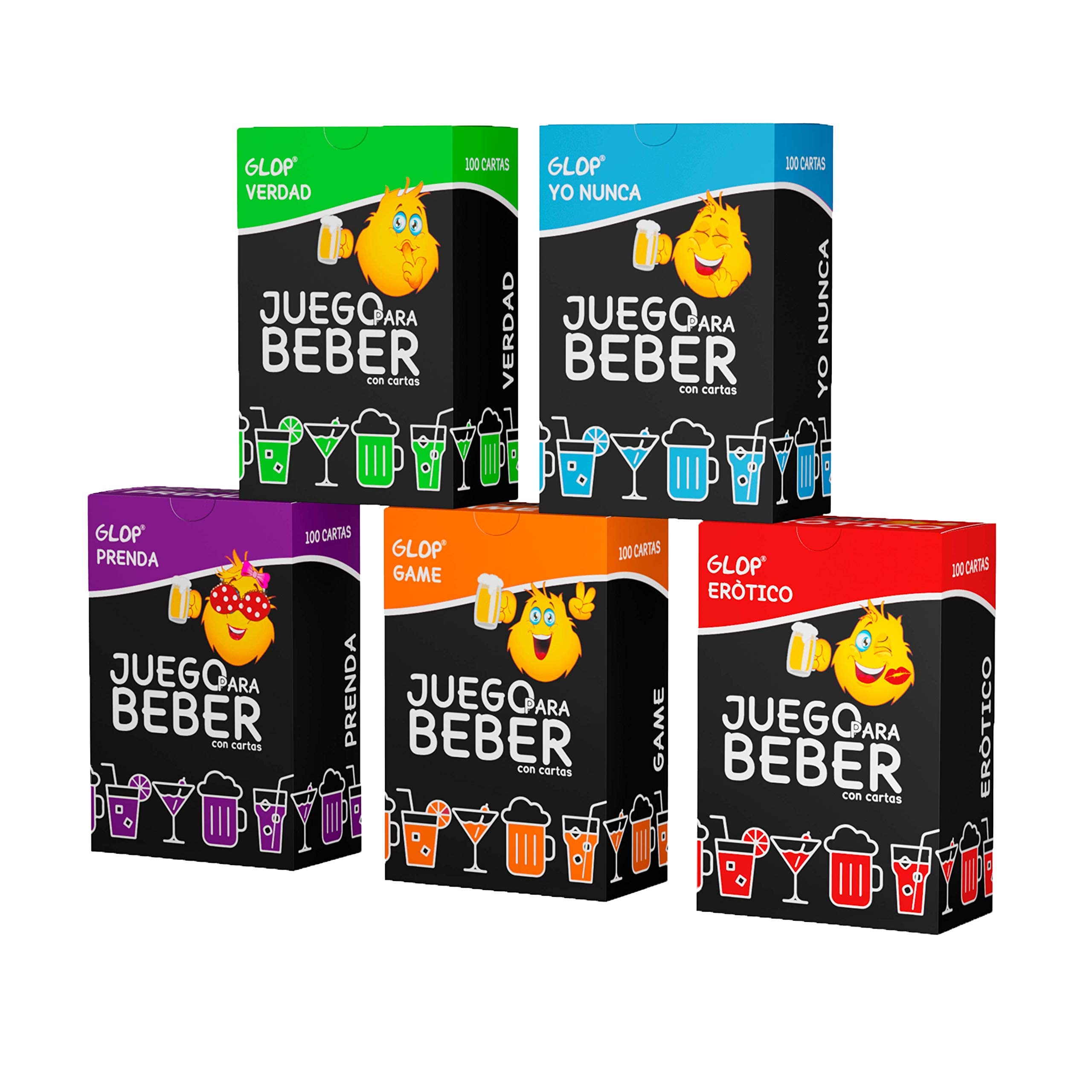 Glop 500 Cartas - Posiblemente el Mejor Juegos de Mesa Adulto para Beber - Juegos para Beber - Juegos de Cartas para Fiestas - Juegos de Mesa Adultos - Regalos Originales para Hombres y Mujeres