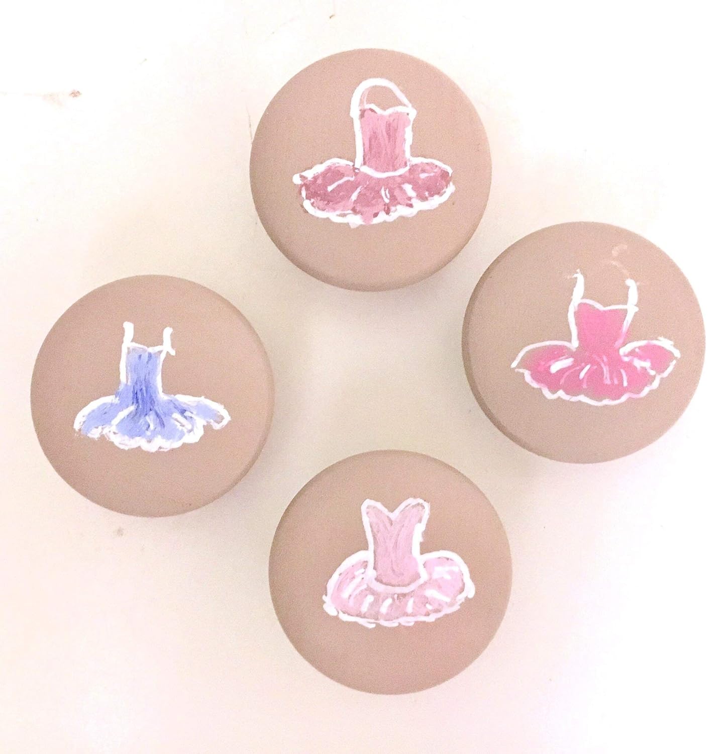 Amazon Com Set Of Ballerina Tutu Hand Painted Wooden Knobs For