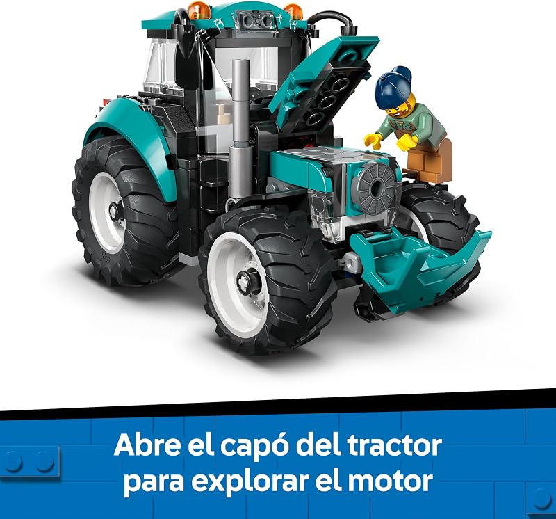 City Tractor de Juguete - Maqueta de Vehículo Agrícola y de Granja con Mifigura de Agricultor - Regalo de Cumpleaños para Niños de 6+ Años y Aficionados a la Ingeniería - 60498