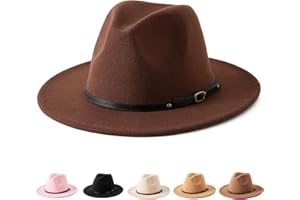 Jastore Kids Girls Boys Classic Wide Brim Bowknot Floppy Fedora Hat Wool Felt Bowler Cap