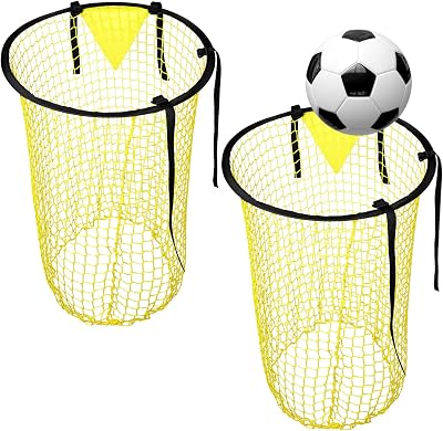 Partideal 2Pcs Top Bins Football Target Net for Practice Shooting Accuracy