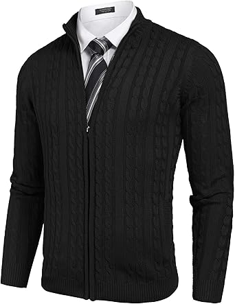 men's knit zip up sweater