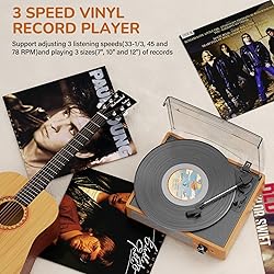 Vinyl Record Player with 2 Stereo Speakers