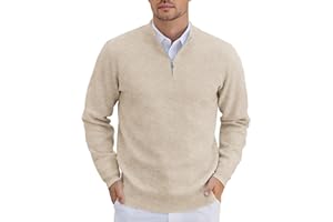 COOFANDY Mens Quarter Zip Pullover Lightweight Sweater Casual Knit Pullover Sweaters