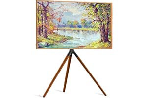 UPGRAVITY Easel TV Stand with Tripod Base for 45-65 inch Flat Screen up to 77lbs, Height Adjustable TV Stand Tripod for Living Room w/Cable Ties, 180°Swivel, Black