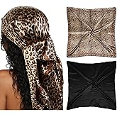 Head Scarf for Women Red Silk Bandana Pirate Costume Accessories, Pirate Head Scarf for Hair Wrapping and Sleeping 35 Inches