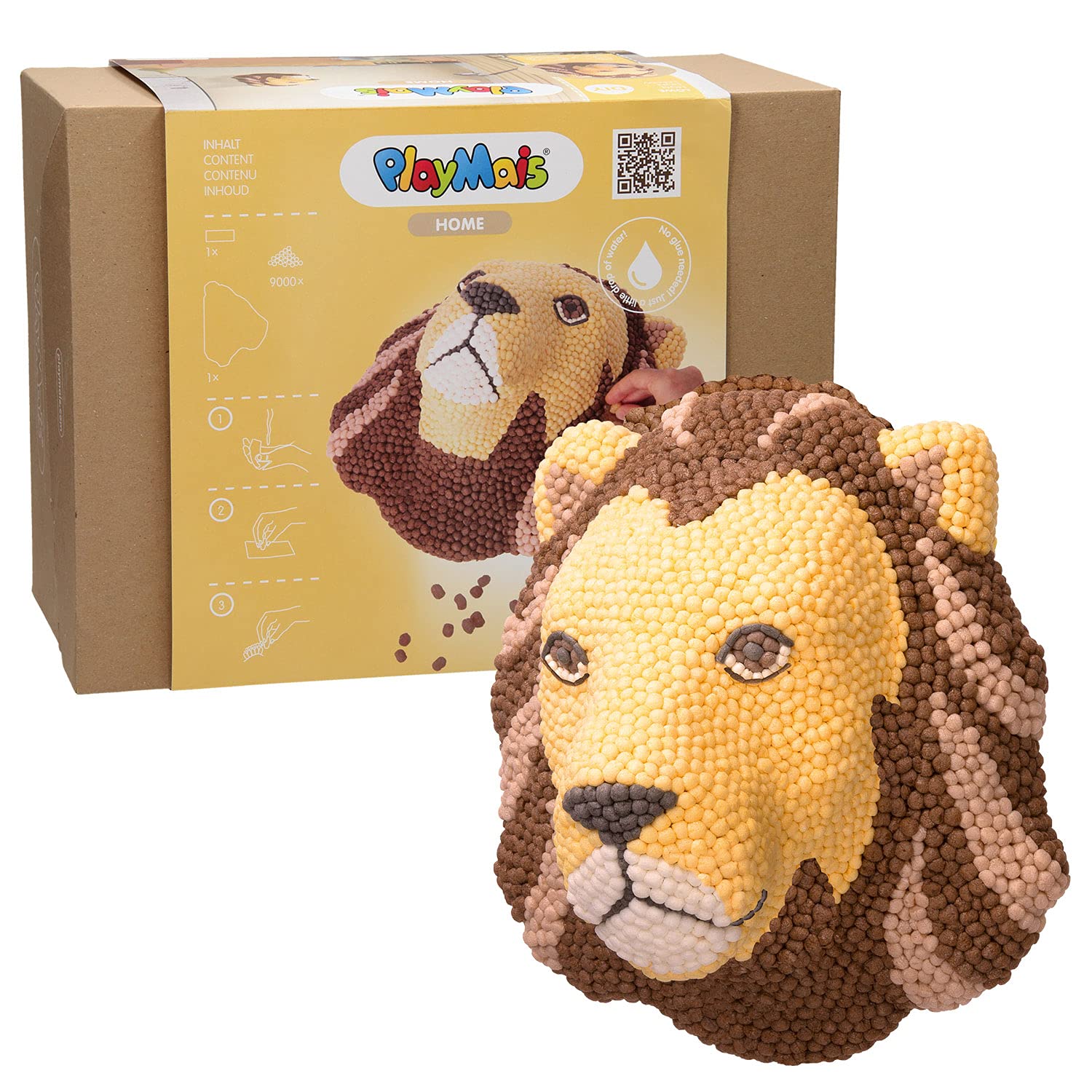 PlayMais HOME Lion for boys and girls from 5 years old | Over 9000 PlayMais to create wall decoration | Promotes creativity and motor skills | 100% organic toys