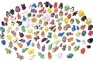 60pcs Mini Animal Figurines Set,3D Printed Little Animals Articulated Flexible Fidget,Mini Animal Figurines，Cute Animal for H