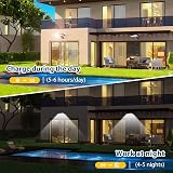 JESLED Solar Lights Outdoor 90 LEDs Motion Sensor 3 Color Temps USB Charge view 2