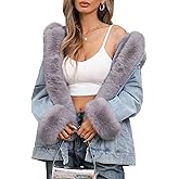 Bellivera Women Twill Parka Jacket, Winter Fashion Warm Long Hood Coat with Faux Fur Collar