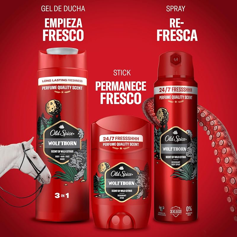 Wolfthorn Gel de Ducha y Champú 3 en 1 para Hombre, 2x1L