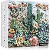 Cactus Puzzle for Adults, Unique Succulent Flower Plant Puzzle, Floral Nature Art Puzzle1000 Pieces, Challenging Aesthetic Jigsaw Puzzle