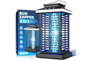 Bug Zapper Outdoor, Mosquito Zapper 2 in 1 Portable & Rechargeable Bug Zapper Outdoor with 4000mAh Battery & LED Night Light,