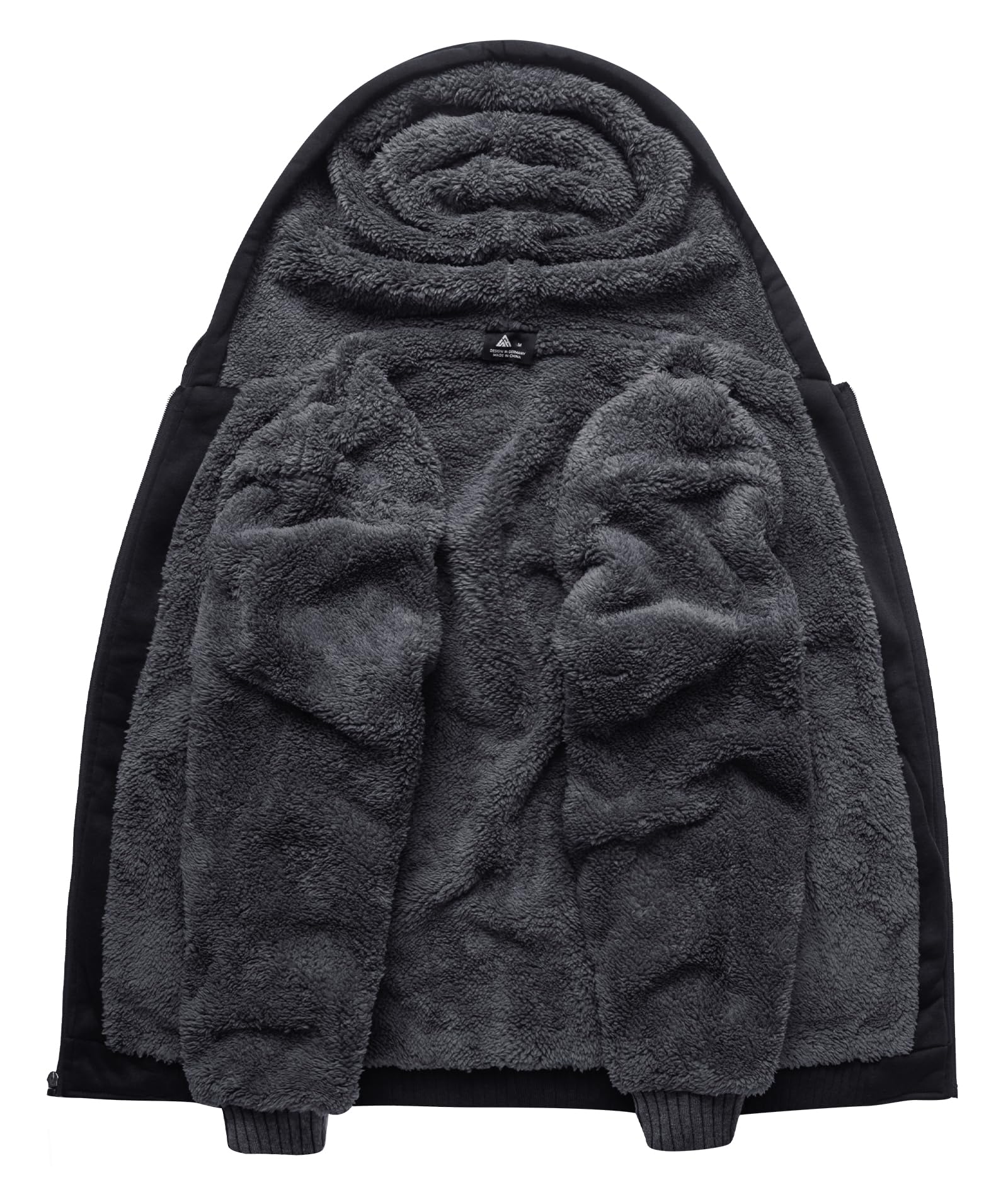 SCODI Hoodies for Men Heavyweight Fleece Sweatshirt - Full Zip Up Thick Sherpa Lined Hooded Jacket