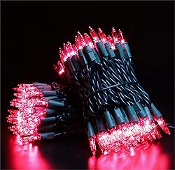 GLOWNOVA Green Wire,Pink Incandescent Bulb 100 Mini