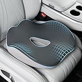 Coverado Car Seat Cushion with Memory Foam, Ergonomic Driving Seat Cushion for Sciatica, Tailbone, Back Pain Relief, Premium Non-Slip Washable Cushion for Car, Driver, Office, Wheelchair