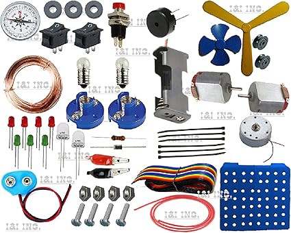 I&I Electronics and Electric Experiments 50 Loose Part Kit(Multicolour)