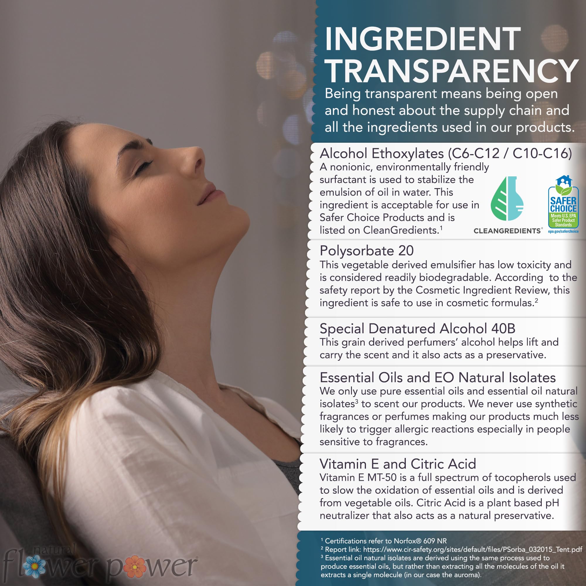 Natural Flower Power Air Freshener Spray | Lemongrass 4 Fl Oz | Pack of 3 | Scented w/ Pure Essential Oils | Non-Aerosol Plant-Based Odor Eliminator | Room, Linen, or Car Spray | Cruelty-Free & Vegan