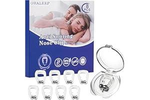 OHALEEP Anti Snoring Devices, Snore Stopper with Adjustable Magnet, Silicone Nose Clip Stop Snoring, Effective to Relieve Snoring, Snoring Solution for Comfortable and Quieter Sleep, White,M