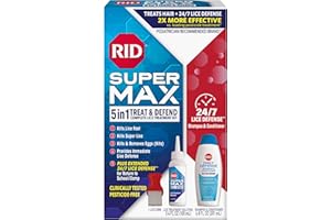 RID Super Max Lice Treatment Kit, Kills Lice & Super Lice & Eggs + 24/7 Lice Defense, Pesticide Free, 3.4 FL OZ Solution + 6.8 FL OZ Daily Defense Shampoo & Conditioner + Nit Removal Comb