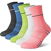 scenicamp 5 Pairs Retro Striped Crew Socks Athletic Cotton Breathable Socks for Women