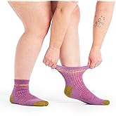 Wide Open Quarter Women's Merino Wool Socks - Single Stripe Everyday Ankle Socks for Wide Feet