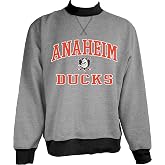 Blue 84 NHL unisex-adult Nhl Officially Licensed Mock Crewneck Sweatshirt Twill Embroidery