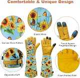 DLY Gardening Gloves for Women Thorn Proof Long Leather Gloves Medium view 2