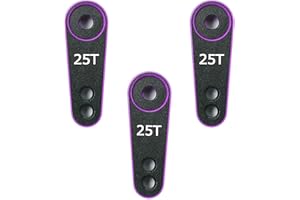 Raflot 3Pcs 25T Servo Horn Aluminum 25 Teeth Steering Servo Arm M3 Threads for TRX4 Axial SCX10 Yikong Futaba RC Crawler Truck(Black Purple)