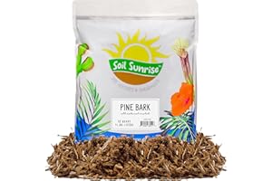 Soil Sunrise 100% Natural Pine Bark Mulch Nuggets (12 Quarts) Small Chips for Indoor/Outdoor Container Gardening, Ideal for Soil Supplement, Houseplant Topper, and Terrariums
