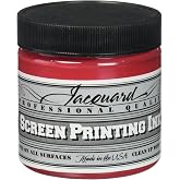 Jacquard Professional Screen Print Ink, Water-Soluable, 4oz Jar, Opaque Red (126)