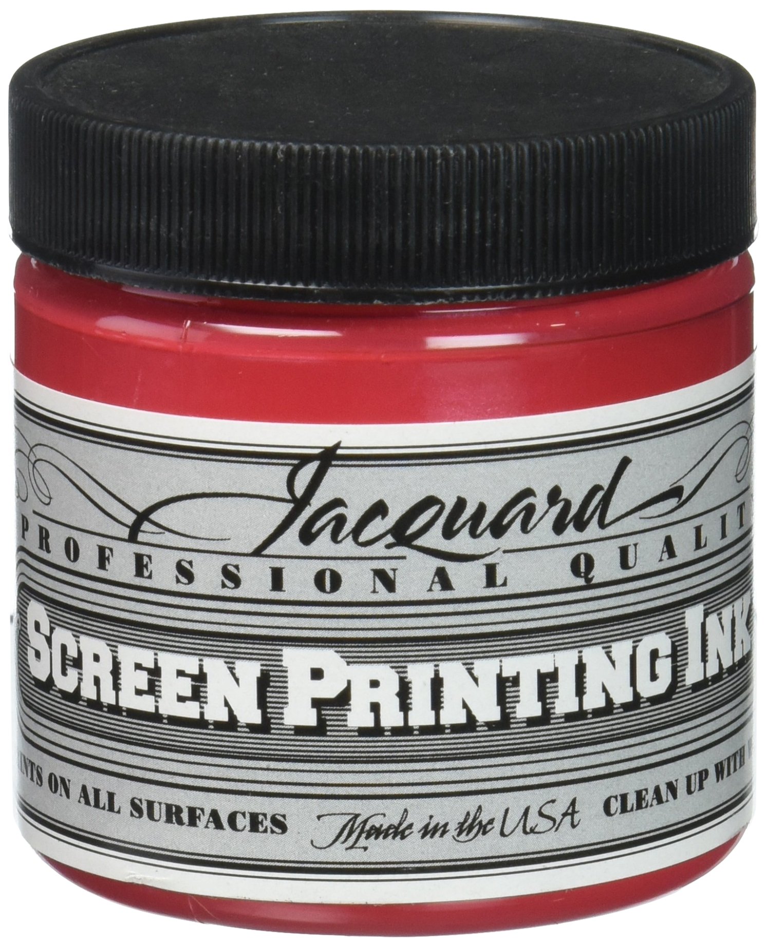 Jacquard Professional Screen Print Ink, Water-Soluable, 4oz Jar, Opaque Red (126)