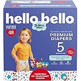 Hello Bello Dr. Seuss Babies Premium Diapers, Size 5, 48 Count: Softness & Protection for Sensitive Skin