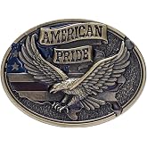 TYWestyles Belt Buckles for Men Women - American Flag and Eagle Belt Buckle | Fit 1.5