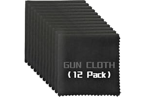 MIAOZHUN 12 Pack Microfiber Gun Cleaning Cloth, 12"x12" Lint Free Gun Cleaning Rags, Reusable Microsuede Cleaning/Polishing Wipes Towels for Firearms, Knives and Scopes (Black)