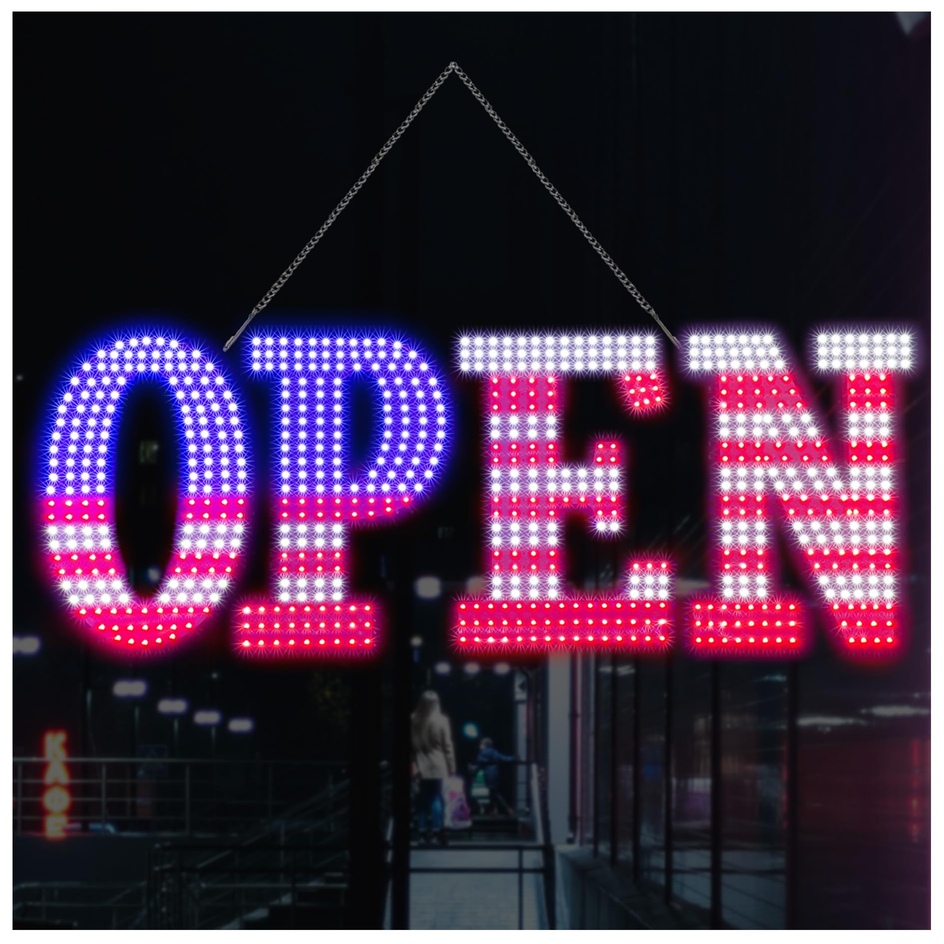 Open Signs for Business,30x10 inch USA Flag Open