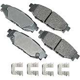 Akebono Brake Pads, ProACT, Rear, compatible with Subaru 2005-19, Set of 4