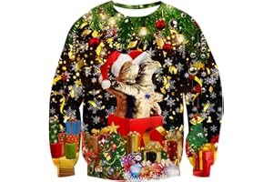 ACOCOPY Men Ugly Christmas Sweater Women Funny 3D Printed Xmas Sweatshirt Pullovers for New Year