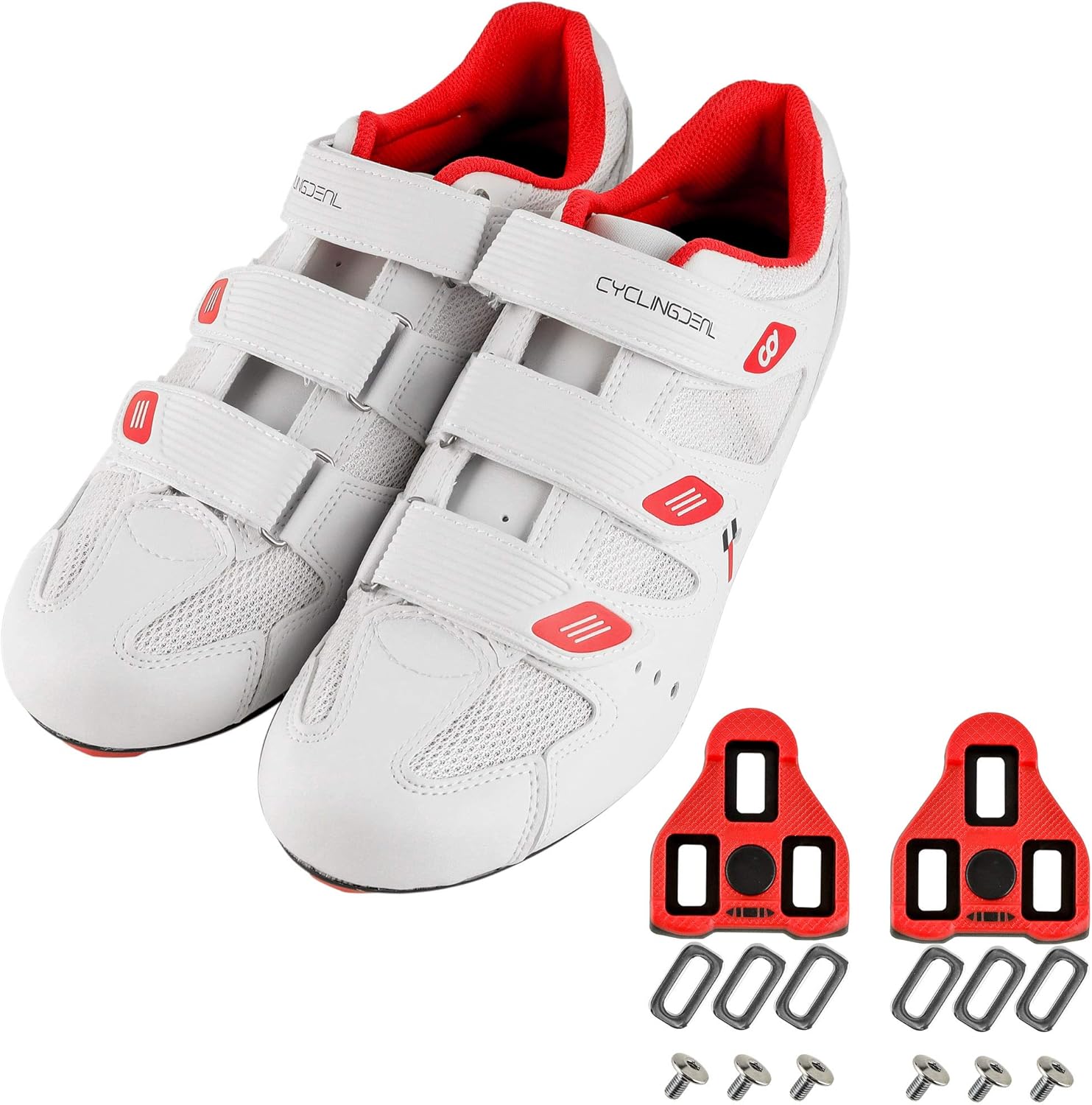 CyclingDeal Bicycle Road Bike Universal Cleat Mount Men's Cycling Shoes with 9-Degree Floating Look ARC Delta Compatible Cleats Compatible with Peloton Indoor Bikes Pedals: Sports & Outdoors