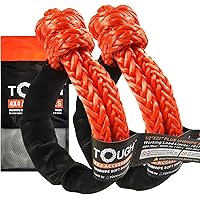 TOUGH 2 Pcs Synthetic Soft Shackle 1/2 x 22 (55,000lbs Breaking Strength) Rope Shackle with 4 Sleeves for Sailing SUV ATV Tru