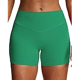 Aoxjox Workout Biker Shorts for Women Tummy Control Metamorph Mid-Rise Athletic Hidden Scrunch Gym Yoga Short 4.5"