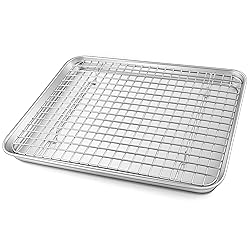 TeamFar Baking Tray with Rack, 12.5 x 10 x 1 Inch