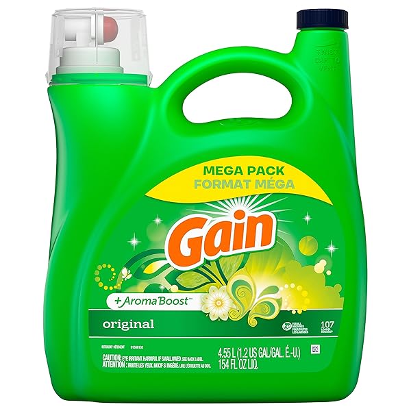 GAIN LAUNDRY DETERGENT LIQUID SOAP PLUS AROMA BOOST 77273, 154 FL OZ (PACK OF 1)