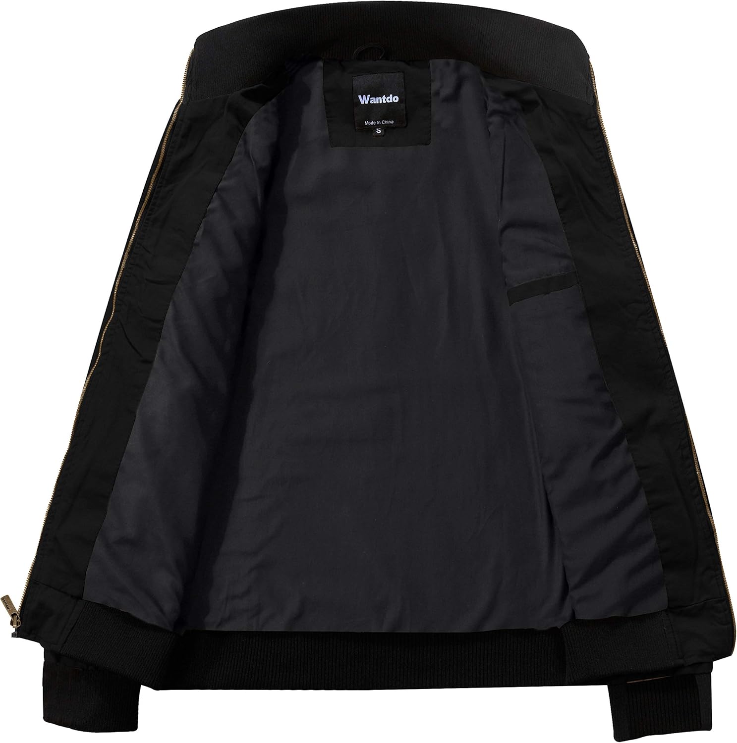 Wantdo Men's Military Cotton Lightweight Casual Stand Collar Windbreaker Jacket: Clothing