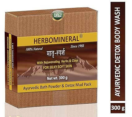 HERBOMINERAL Ayurvedic Bath Powder & Detox Body Wash, Herbal and Natural
