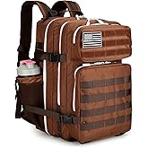 Lovelinks21 45L Tactical Assault Backpack 3 day assault pack with Molle Waterproof backpack Rucksack for Tactical Backpacks (Dark brown)