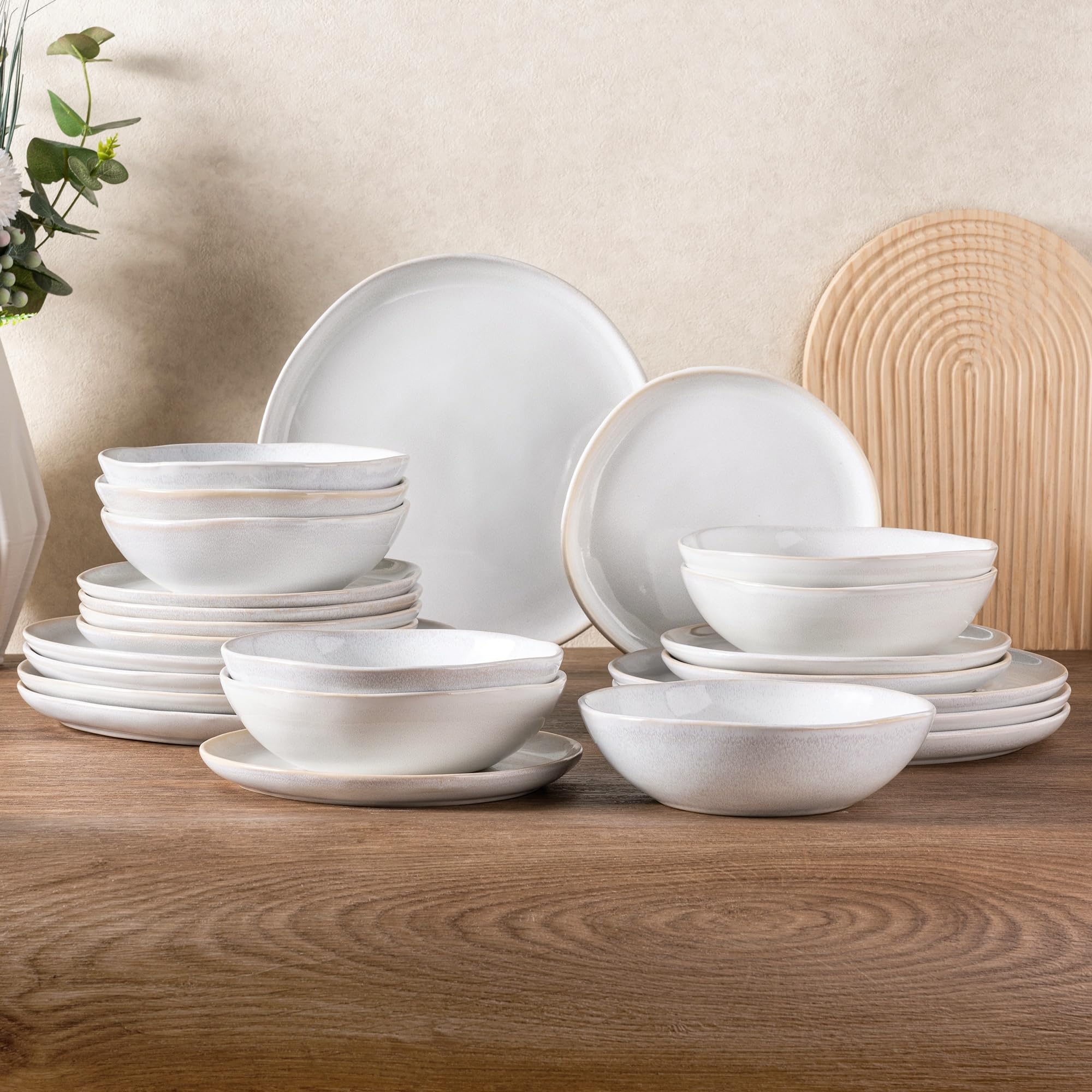 Photo 1 of (PARTIAL SET) AmorArc Ceramic Dinnerware Sets,Handmade Reactive Glaze Stoneware Plates and Bowls Sets,Highly Chip and Crack Resistant | Dishwasher & Microwave Safe Dishes Set,Service for 8 (24pc)